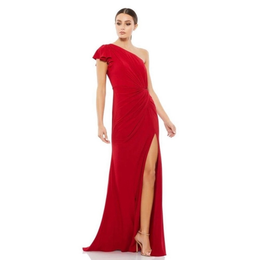 Mac Duggal Red One-Shoulder Gown
